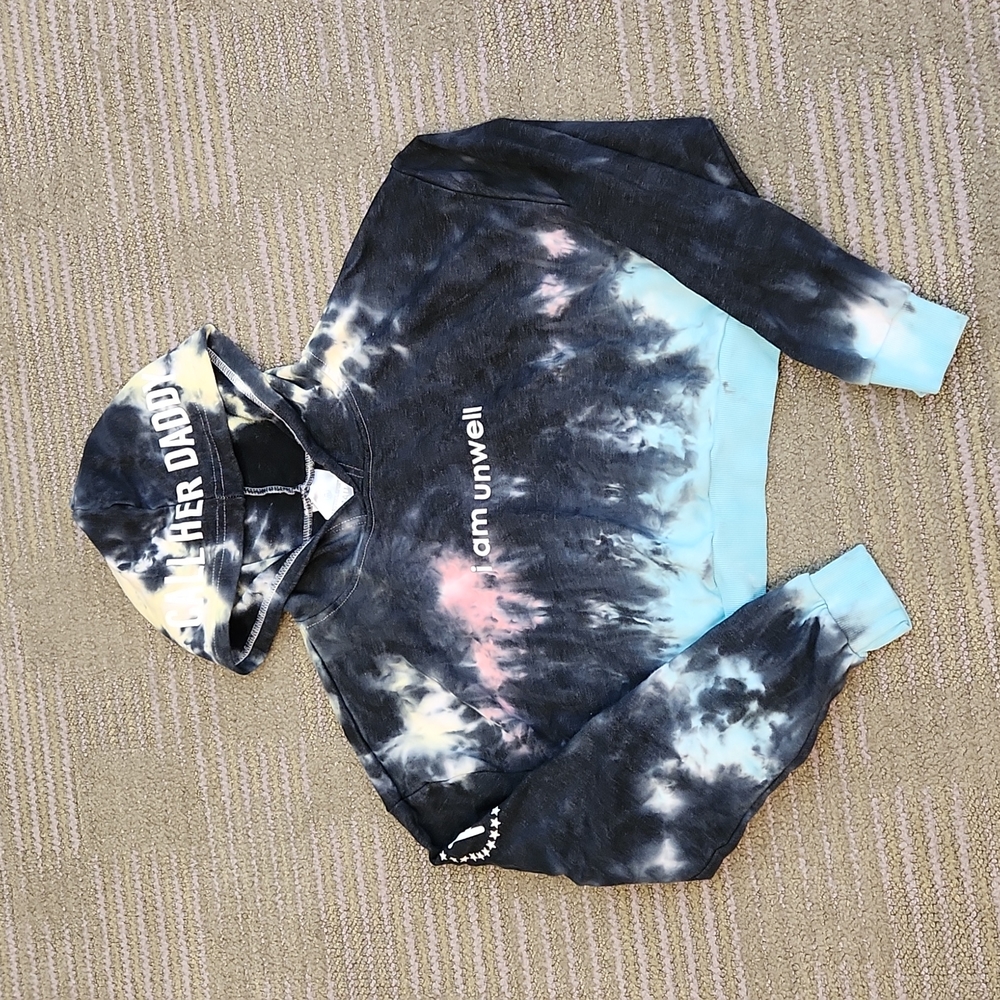 Barstool Sports I Am Unwell Tie Dye Cropped Hoodie Size Small